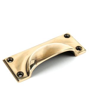 Aged Brass Art Deco Drawer Pull
