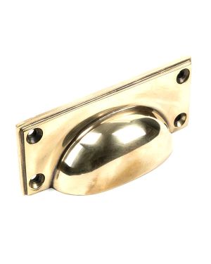 Aged Brass Art Deco Drawer Pull