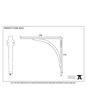 Natural Smooth 10'' x 7'' Curved Shelf Bracket