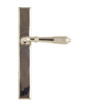 Polished Nickel Reeded Slimline Lever Latch Set