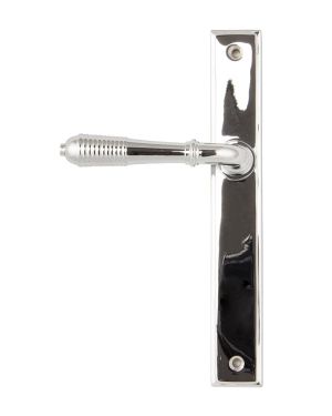 Polished Chrome Reeded Slimline Lever Latch Set