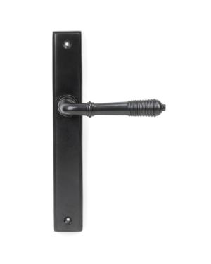 Aged Bronze Reeded Slimline Lever Latch Set