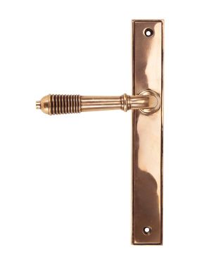 Polished Bronze Reeded Slimline Lever Latch Set