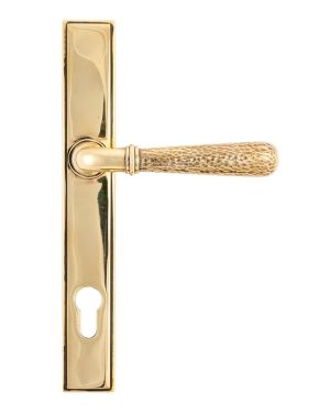 Aged Brass Hammered Newbury Slimline Espag. Lock Set