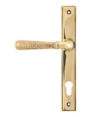 Aged Brass Hammered Newbury Slimline Espag. Lock Set