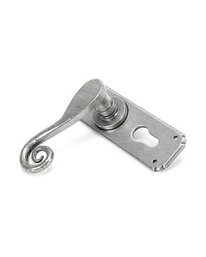 Pewter Monkeytail Lever Euro Lock Set