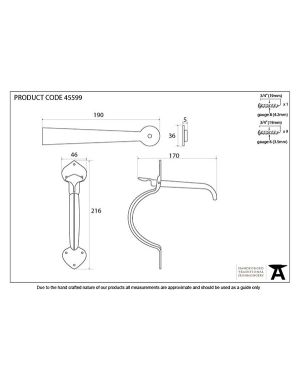 Pewter Gothic Thumblatch - XL