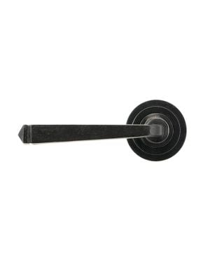 External Beeswax Avon Round Lever on Rose Set (Art Deco)