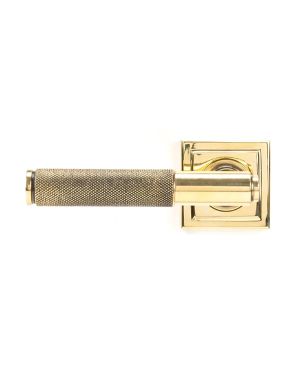 Aged Brass Brompton Lever on Rose Set (Square)