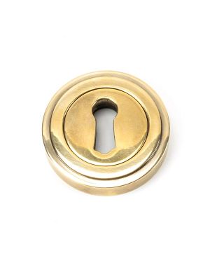 Aged Brass Round Escutcheon (Art Deco)