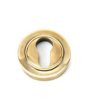 Aged Brass Round Euro Escutcheon (Plain)