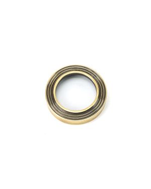 Aged Brass Round Euro Escutcheon (Beehive)