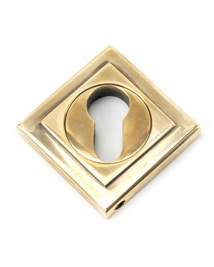 Aged Brass Round Euro Escutcheon (Square)