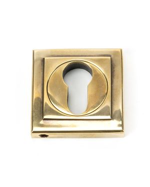 Aged Brass Round Euro Escutcheon (Square)
