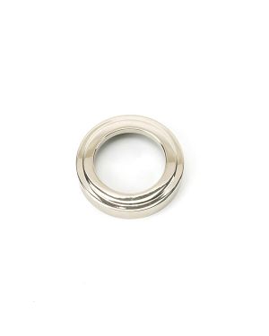 Polished Nickel Round Euro Escutcheon (Art Deco)