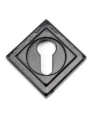 Black Round Euro Escutcheon (Square)