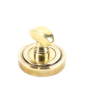 Aged Brass Round Thumbturn Set (Art Deco)