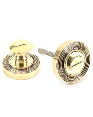 Aged Brass Round Thumbturn Set (Beehive)