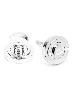 Polished Chrome Round Thumbturn Set (Art Deco)