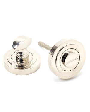 Polished Nickel Round Thumbturn Set (Art Deco)
