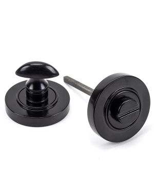 Black Round Thumbturn Set (Plain)