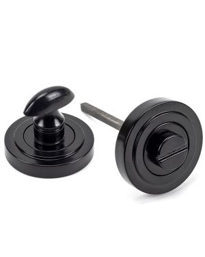 Black Round Thumbturn Set (Art Deco)