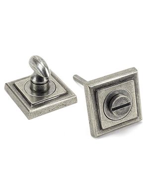 Pewter Round Thumbturn Set (Square)