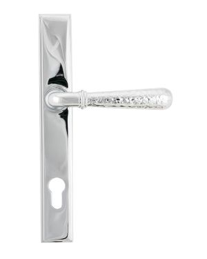 Polished Chrome Hammered Newbury Slimline Espag. Lock Set