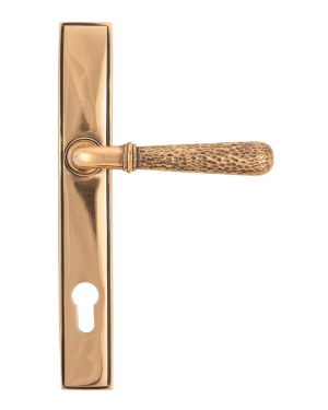 Polished Bronze Hammered Newbury Slimline Espag. Lock Set