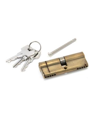 Aged Brass 40/40 5pin Euro Cylinder KA