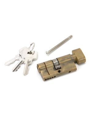 Aged Brass 30/30 5pin Euro Cylinder/Thumbturn KA