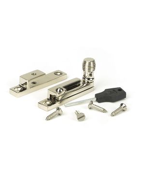 Polished Nickel Beehive Quadrant Fastener - Narrow