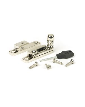 Polished Nickel Mushroom Quadrant Fastener - Narrow