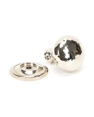 Polished Nickel Hammered Mushroom Cabinet Knob 32mm