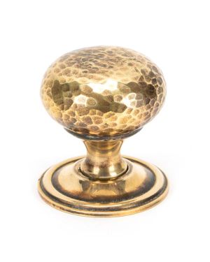 Aged Brass Hammered Mushroom Cabinet Knob 38mm