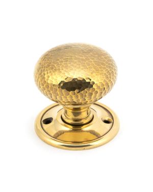 Aged Brass Hammered Mushroom Mortice/Rim Knob Set
