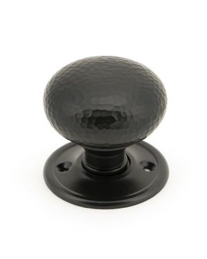 Aged Bronze Hammered Mushroom Mortice/Rim Knob Set