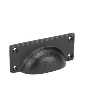 Aged Bronze Hammered Art Deco Drawer Pull