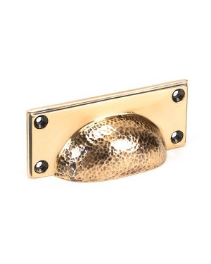 Polished Bronze Hammered Art Deco Drawer Pull