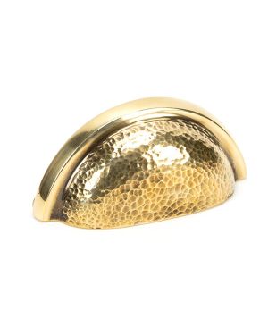 Aged Brass Hammered Regency Concealed Drawer Pull