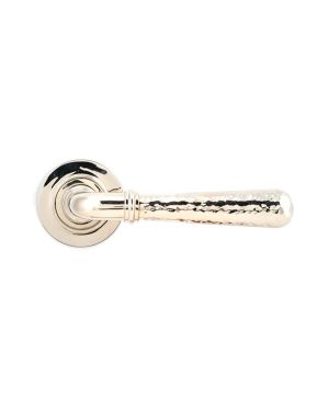 Polished Nickel Hammered Newbury Lever on Rose Set (Plain)