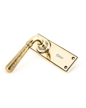 Aged Brass Hammered Newbury Lever Lock Set
