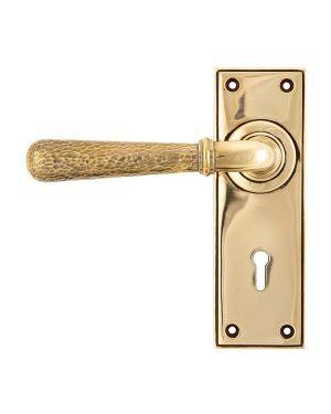 Aged Brass Hammered Newbury Lever Lock Set