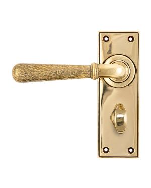 Aged Brass Hammered Newbury Lever Bathroom Set