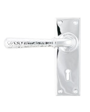 Polished Chrome Hammered Newbury Lever Lock Set