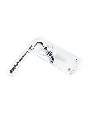 Polished Chrome Hammered Newbury Lever Euro Lock Set