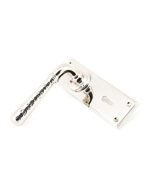 Polished Nickel Hammered Newbury Lever Lock Set