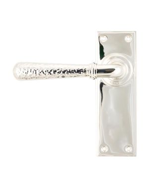 Polished Nickel Hammered Newbury Lever Latch Set