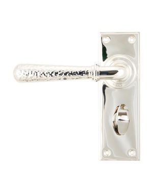 Polished Nickel Hammered Newbury Lever Bathroom Set
