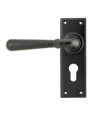 Aged Bronze Hammered Newbury Lever Euro Lock Set